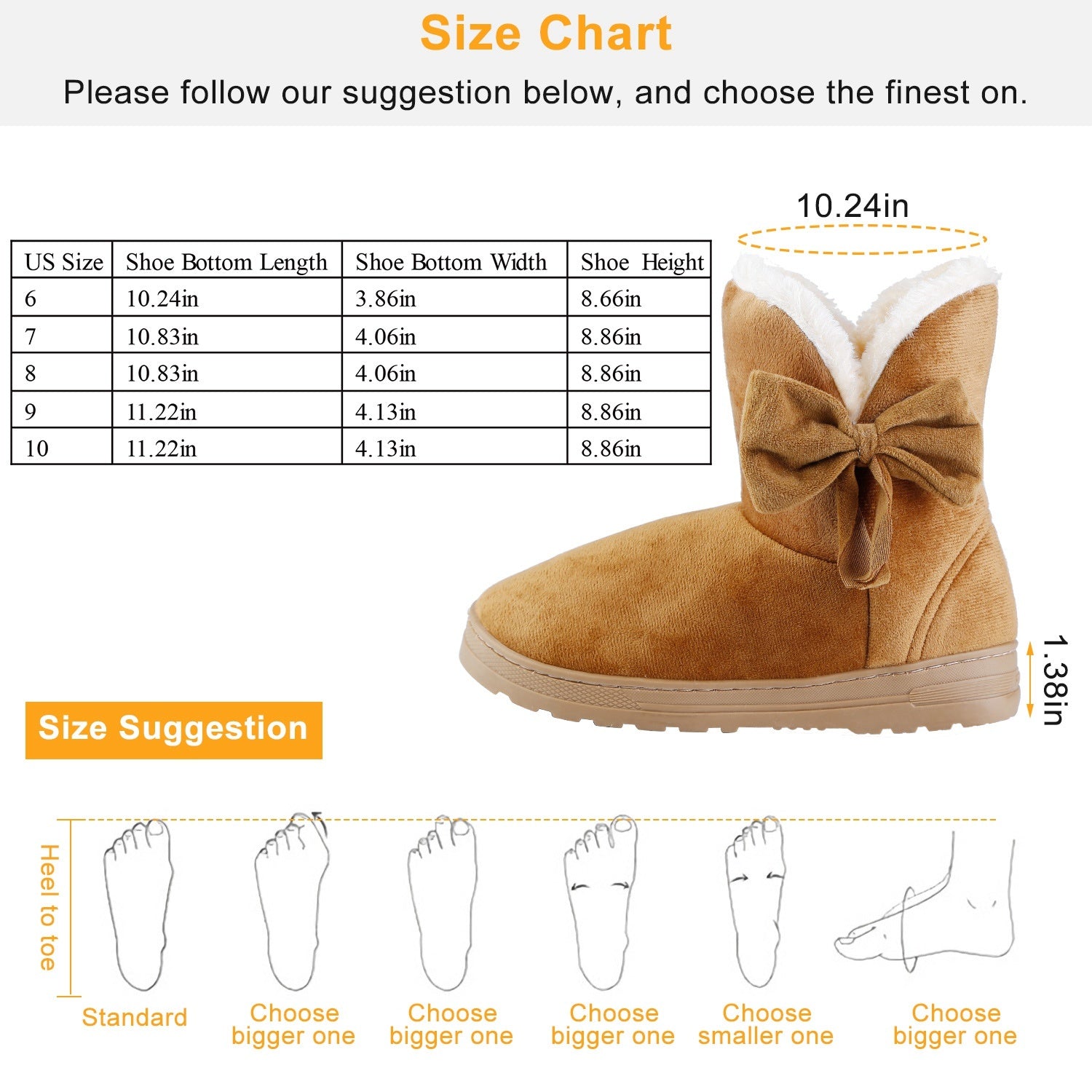 Women Ladies Snow Boots Super Soft Fabric Mid-Calf Winter Shoes Thickened Plush Warm Lining Shoes
