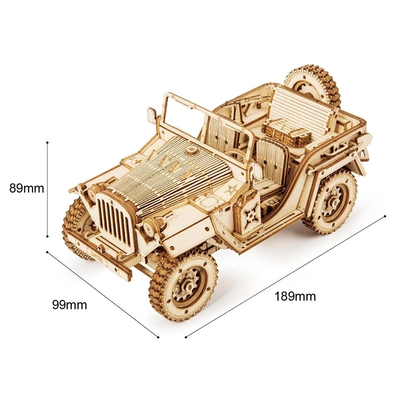 Robotime ROKR Army Jeep Car 3D Wooden Puzzle Model Toys Building Kits for Children Kids Birthday Christmas Gifts