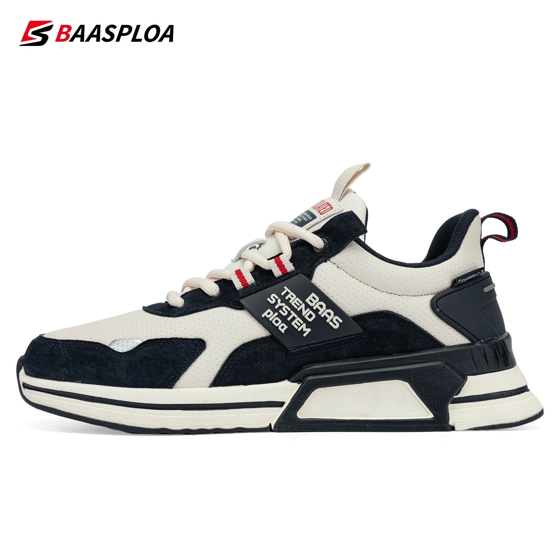 Men Fashion Leather Waterproof Casual Shoes Non-Slip Wear-Resistant Running Shoes Breathable Male Sneakers