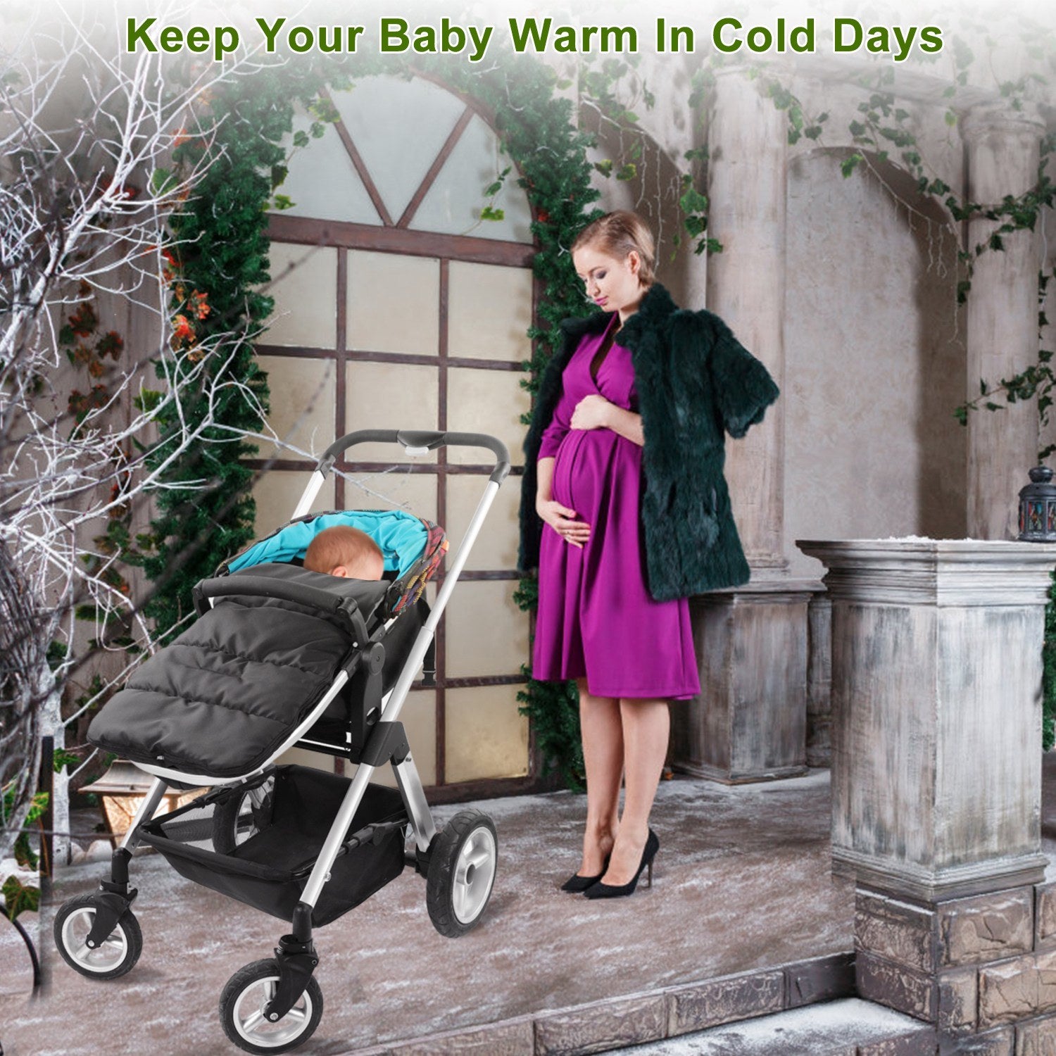 Baby Stroller Sleeping Bag Newborn Swaddle Wrap Toddle Winter Warm Footmuff Blanket