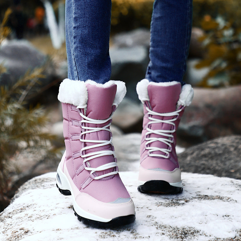 Brand Winter Waterproof Women Snow Boots Fur Women Platform Ankle Boots Outdoor Non-slip Sneakers Warm Plush Women's Boots 35-42