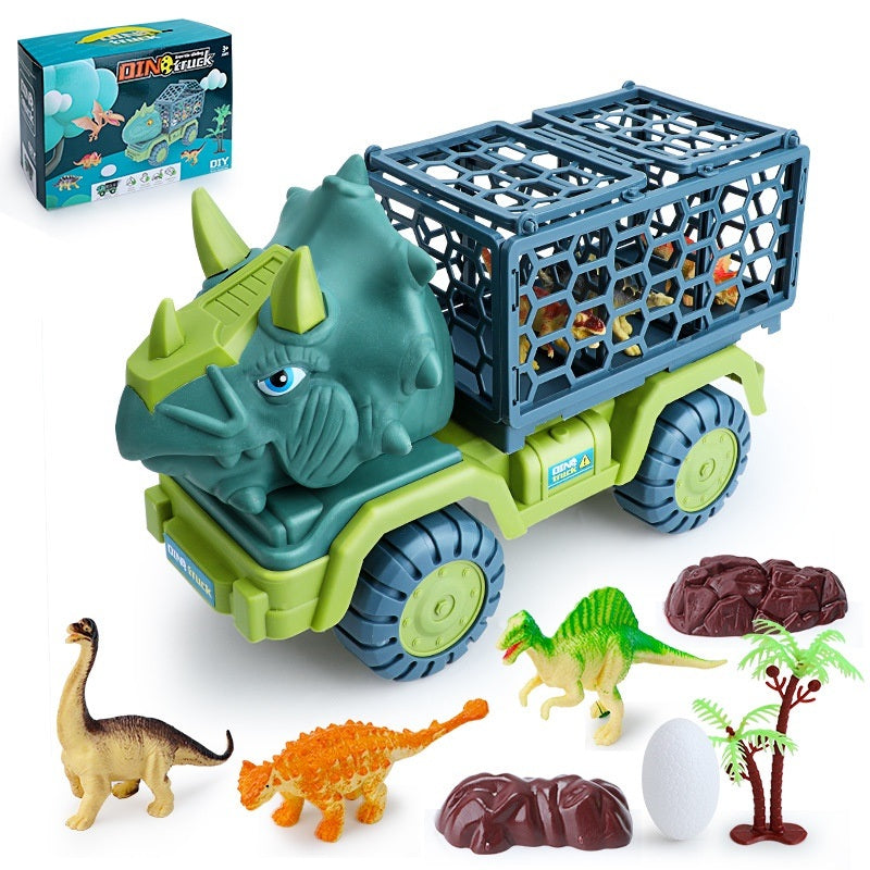 Large Dinosaur Inertia Transport Toy Car Children's Truck Christmas Birthday Gift; Dinosaur Play Set For Boys And Girls