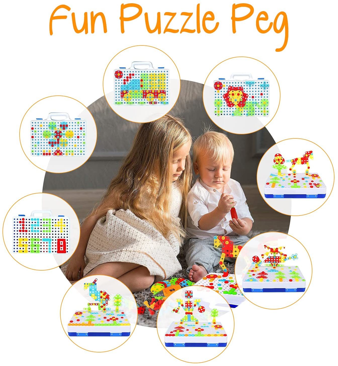 237 Pieces Creative Toy Drill Puzzle Set, STEM Learning Educational Toys, 3D Construction Engineering Building Blocks for Boys and Girls YJ