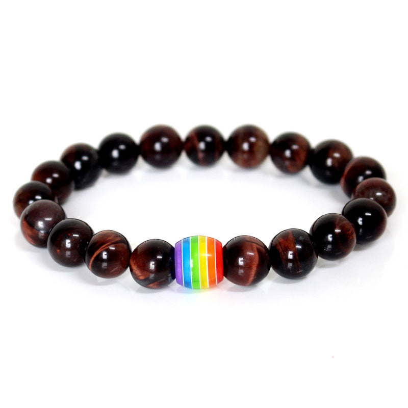 Bracelet Pride Natural Stone Strand with Multiple Colors